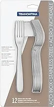 Tramontina Maresias 12 Pieces Stainless Steel Table Fork Set with Gloss Finish