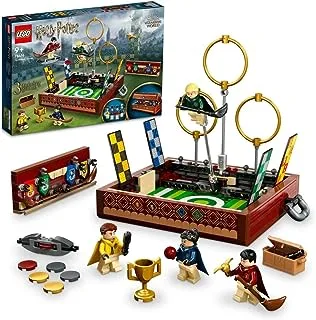 LEGO 76416 Harry Potter Quidditch Trunk, Play 3 Different Quidditch Games, Solo or 2-Player Game Set with Draco Malfoy, Cedric Diggory, Cho Chang Minifigures and Golden Snitch, Portable Travel Toy