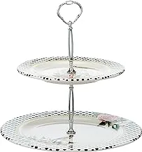 EDESSA Rosy Porcelain Ceramic 2 Tier Cake Stand 20+27cm - Beautiful and Versatile Display Stand for Stunning Cake Presentations
