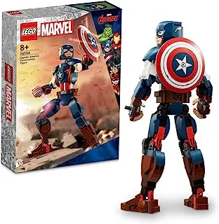 LEGO 76258 Marvel Captain America Construction Figure Buildable Toy with Shield, Avengers Collection, Play and Display Superhero Bedroom Accessory, Birthday Gift for Kids, Boys, Girls Aged 8+
