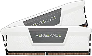 ذاكرة سطح المكتب Corsair VENGEANCE DDR5 64 جيجابايت (2 × 32 جيجابايت) 5200 ميجاهرتز C40 Intel (تنظيم الجهد الكهربي على اللوحة، ملفات تعريف XMP 3.0 مخصصة، عامل شكل مدمج، مبدد حرارة من الألومنيوم الصلب) أبيض (CMK64GX5M2B5200C40W)