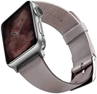Viva Madrid VIVA-MONSIL-ALUGRY Montre Allure Leather Strap for Apple Watch 42/44MM - Gray/Silver - (Pack of 1)
