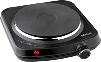 SENCOR - Single Hotplate with a diameter of 18 cm, Variable temperature control for setting the desired temperature, SCP 1504BK, 2 years replacement Warranty