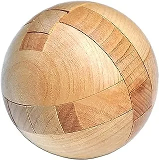 COOLBABY Ball Lock 3D Magic Puzzle Luxury Wooden Brain Puzzle-Unique Design-Brain Teaser Kids Adult Intellectual Toy Gift KongMing Lock Wood Block Cube Jigsaw Puzzle