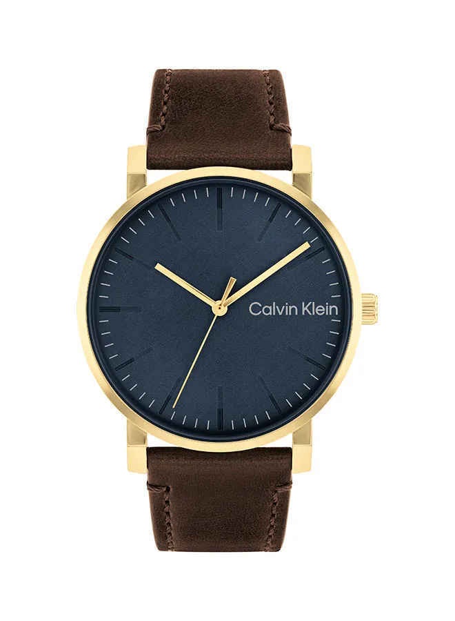 CALVIN KLEIN Men Analog Round Shape Leather Wrist Watch 25200261 43 mm