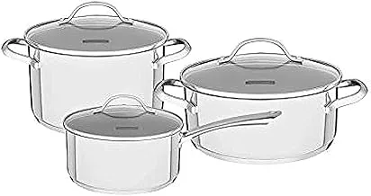 Tramontina Una 6 Pieces Stainless Steel Cookware Set with Tri-ply Bottom