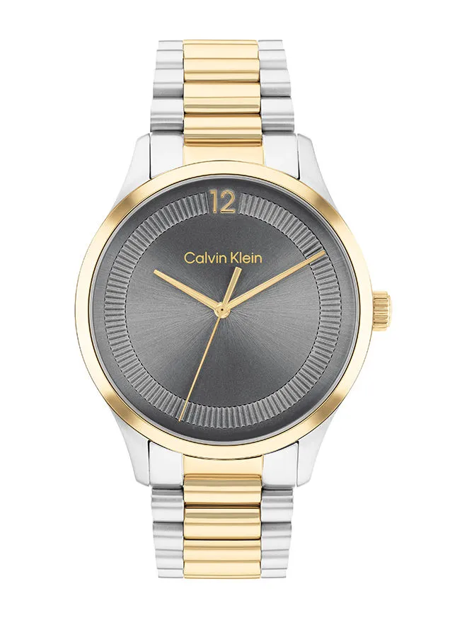 كالفن كلاين ساعة يد كلاسيكية من الستانلس ستيل بتصميم دائري للجنسين 25200226 40 ملم