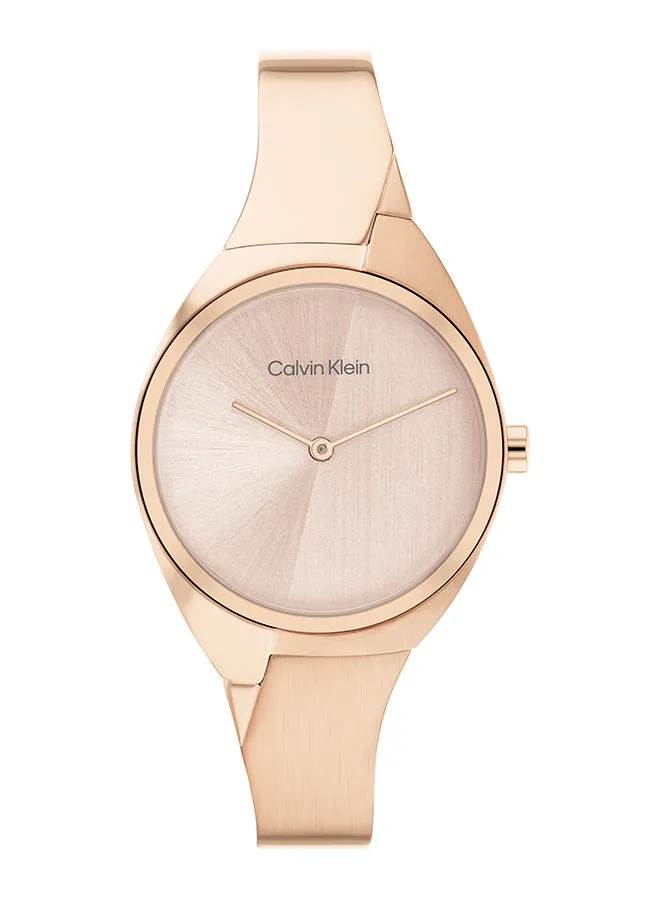 CALVIN KLEIN Women's Analog Round Shape Gold Wrist Watch 25200236 30 Mm