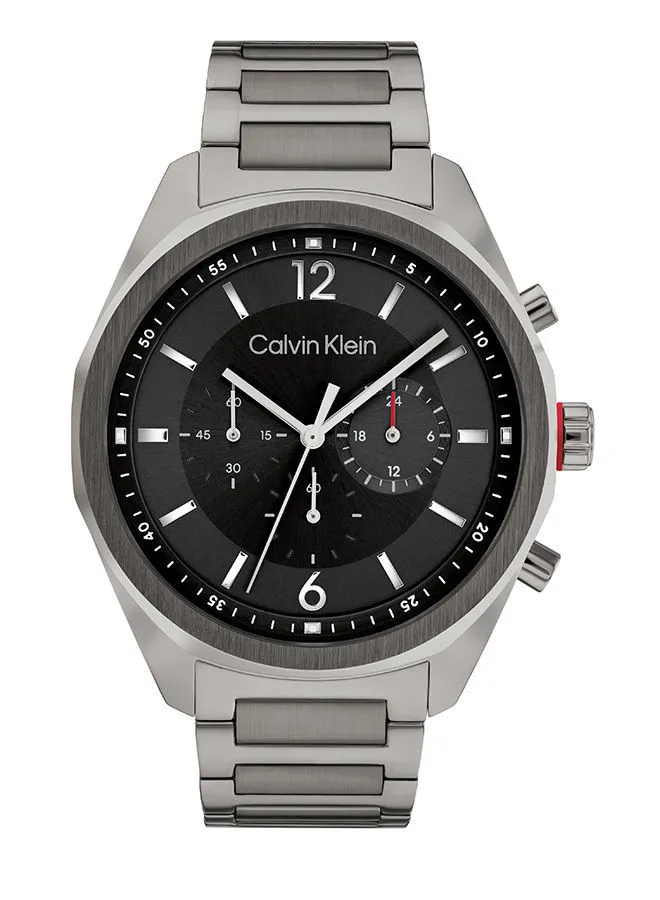 كالفن كلاين ساعة يد رجالية كرونوغراف ستانلس ستيل دائرية الشكل 25200267 45 ملم