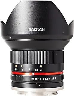 Rokinon Rk12M-M 12 مم F2.0 Ncs Cs عدسة ثابتة بزاوية عريضة للغاية لكاميرات Canon Ef-M Mount المدمجة (أسود)