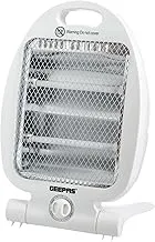 Geepas GQH28521 Adjustable Thermostat and Automatic Tip-Over Protection Quartz Heater, White