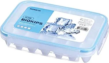 Komax Biokips Rectangular Ice Cube Container with Divider, 21 Ice Cubes Capacity