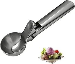 ECVV Stainless Steel Ice Cream Scoop, with Trigger, Durable & Easy to Use, Nonstick,for Ice Cream, Fruits, Melon Ball, Sorbet, Meatball