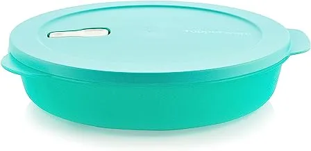 Tupperware Plastic Store, Serve and Go Microwave Divided Container, 1.4 Liter Capacity, Green