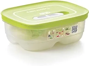 Tupperware VentSmart Plastic Low Veggie Keeper, 800 ml Capacity, Margritta Jet Green