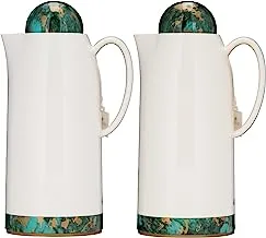 Al Saif Deva 2 Pieces Coffee and Tea Vacuum Flask Set,Size: 1.0/1.0 Liter,Colour:Ivory