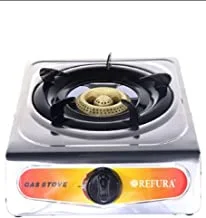 Refura Single-Burner Gas Hob/Cooker - Attractive Design, Gas Range Single Burner Stove Cooktop, Auto Ignition, Outdoor Grill, Camping Stoves| Stainless Steel Body RE-8011