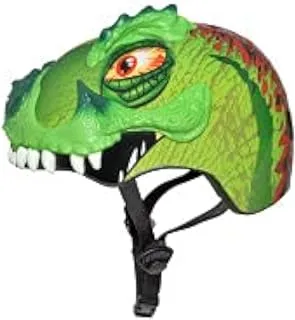 خوذة أطفال Raskullz C-Preme T-Rex Awesome Dinosaur Fit System للأطفال مقاس 50-54 سم ، أخضر