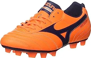 حذاء كرة القدم Mizuno P1GA171654 MRL Club MD للرجال، برتقالي سمكة المهرج/معطف الطاووس/فضي