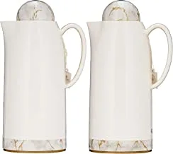 Al Saif Deva 2 Pieces Coffee and Tea Vacuum Flask Set,Size: 1.0/1.0 Liter,Colour:Ivory