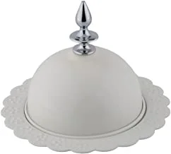 Al Saif Iron Round Candy Shape Date Bowl Size: Small, Color: Ivory White