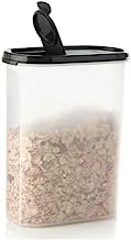 Tupperware Natural Plastic Oval Food Storage Container, 2.3 Liter Capacity, Clear/Black