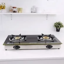 Geepas GK6758 Double Gas Burner Cooker, One Size