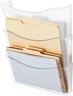 Rubbermaid Unbreakable Expandable Three-Pocket Wall File Set, Clear (65976)