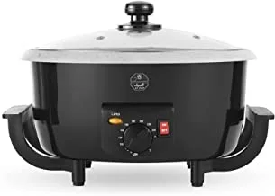ALSAIF 750Gram 800W Electric Coffee Roaster, Non Stick, Rosting variety for control temperature Adjustable, Lid Glass Toughend, Body touch Cool, Black 90601/BK/GRT 2 Years warranty