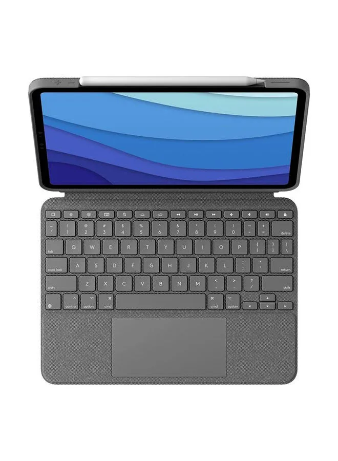 Logitech Combo Touch Ipad Air (4Th, 5Th Gen - 2020, 2022) Keyboard Case - Detachable Backlit Keyboard With Kickstand, Trackpad, Smart Connector, Ara Keyboard Grey