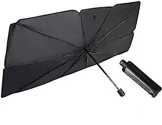 غطاء مظلة السيارة، مظلة شمسية قابلة للطي للسيارة لمظلة الزجاج الأمامي للحفاظ على برودة سيارتك وخالية من الأضرار، حاجز واقي من الأشعة فوق البنفسجية الحرارية، سهل الاستخدام (الحجم M (49.2*25.6 بوصة))