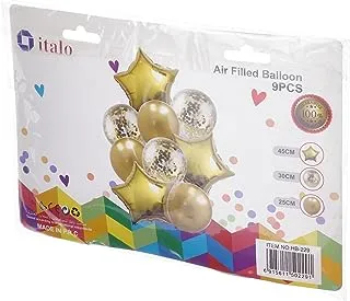 Italo Party Decoration Balloon 9-Piece Set, Gold