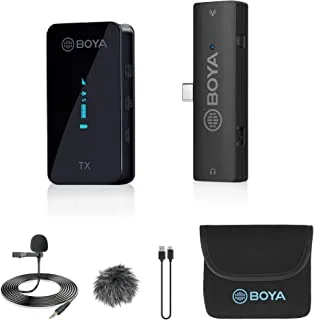 BOYA Wireless Lavalier Microphone for Android Phone BY-XM6-S5 Professional Plug Play Clip On USB-C Microphone Cordless Lapel Mic for Video Recording YouTube Vlogging Interview