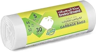 Enviro Shield OXO Biodegradable & Antibacterial 5 Gallon Garbage Bag Roll 30 Bags, Multicolour