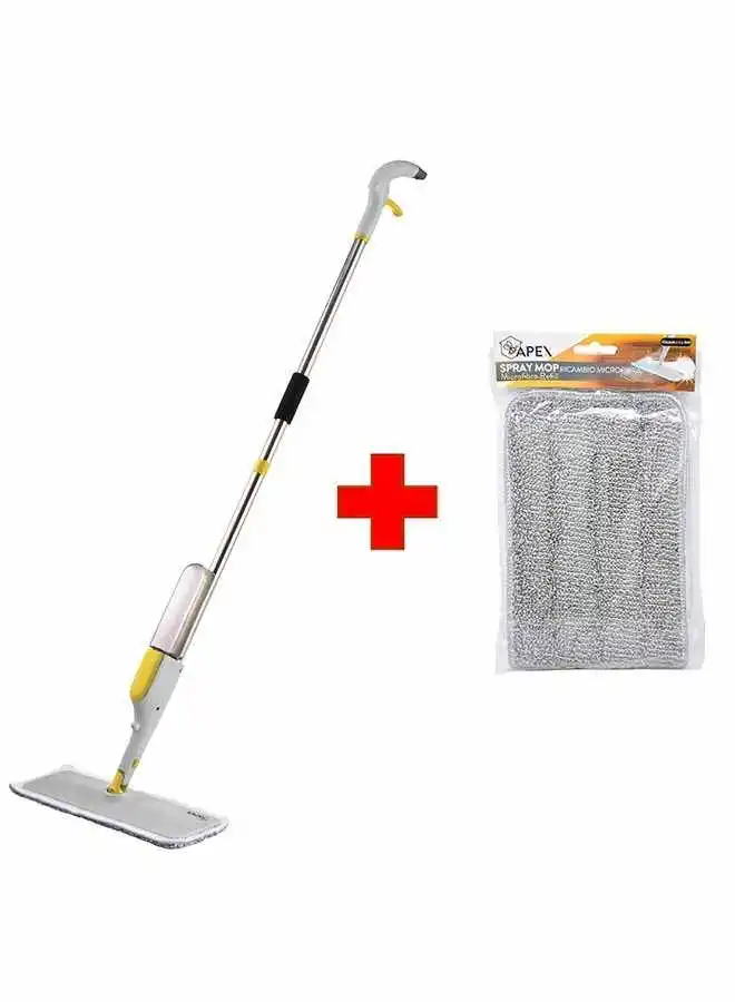 APEX Cleaning Spray Mop Sweeper 40cm With Microfiber Cloth And Free Refill Cloth 36x13cm