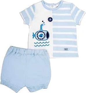 MOON 100% Cotton T-Shirt and Shorts 6-9M Blue - Little Submarine