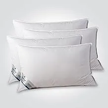 DONETELLA 1 Kg Hotel Pillows - Luxury Down Alternative Filling Pillow Soft Brushed Microfiber Top-(4-Pack x 1000 gms Each)- Anti Allergy Bed Pillows, White (الوسائد)