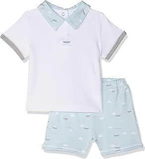MOON 100% Cotton T-Shirt and Shorts 6-9M Teal - Little Boat