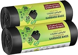 EnviroShield Enviro Shield OXO Biodegradable & Antibacterial 30 Gallon 20 Garbage Bags x 2 Rolls Value Pack, Multicolour