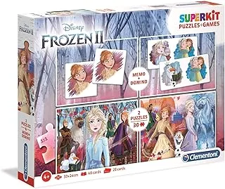Clementoni Puzzle Super Color Disney Frozen (2) 2 x 30 PCS (33 x 24 CM) with Cards - For Age 4 Years Old Multicolor