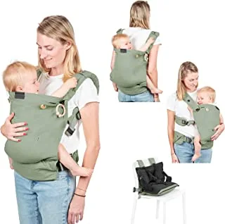 Babymoov - حاملة الأطفال المريحة Moov & Boost ومقعد داعم للسفر - أخضر داكن