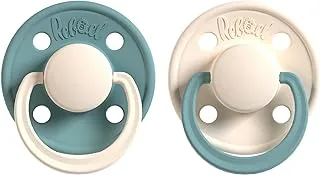 Rebael Fashion Natural Rubber Round Pacifier Size 1 - Baby 0-6M (2-pack) - RainyPearlyMouse/FrostyPearlySnake
