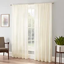 Eclipse Chelsea Modern Sheer Voile Light Filtering Rod Pocket Window Curtain for Bedroom or Living Room (1 Panel), 52