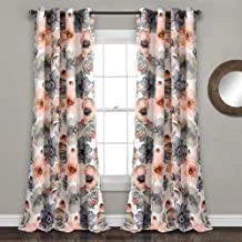 Leah Room Darkening Window Curtain Coral/Gray Set 52x84