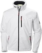 Helly Hansen Men's Crew Hooded Waterproof Windproof Breathable Rain Coat Jacket, 001 White, Large