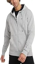 Champion Men's Powerblend Fleece Full Zip Hoodie, C Logo