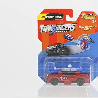Transracers 2 in 1 City Vehicle Taxi and Pickup Truck Toy for Kids