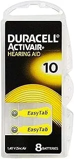 Duracell - Hearing Aid Batteries Size 10 (Yellow) - long lasting battery with EasyTab for ease of installation - 24 count