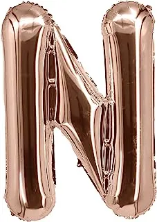 The Balloon Factory Letter N Foil Balloon without Helium, 34-Inch Size, Rose Gold