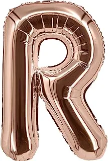 The Balloon Factory Letter R Foil Balloon without Helium, 34-Inch Size, Rose Gold